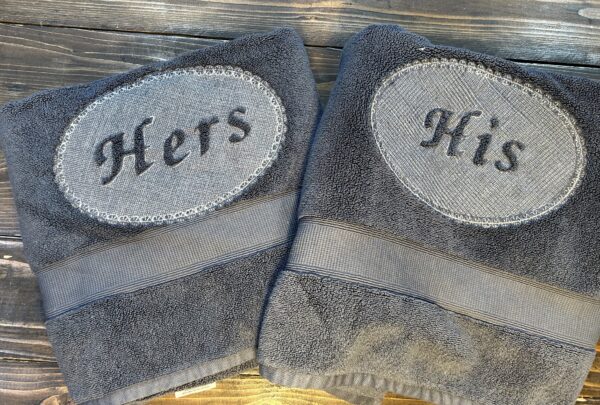 His & Hers / Mr. & Mrs. Oval Embossed Design